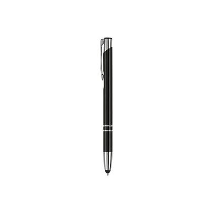 Kuglepen i alumiminium med et eksklusivt udtryk, med blåt blæk og lasergravet logo. Denne pen har touch som kan bruges til enheder med touch.