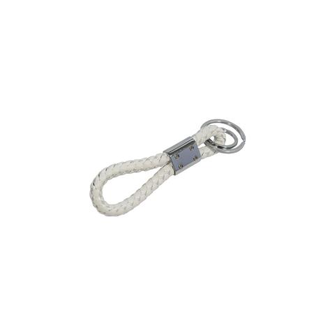 Kort keyhanger-strop i kunstlæder (PU-læder). Med 2 flade O-ringe: Ø 25 og 35 mm. Mål: Ø 9 mm. Længde: 10,5 cm. Farver: hvid.