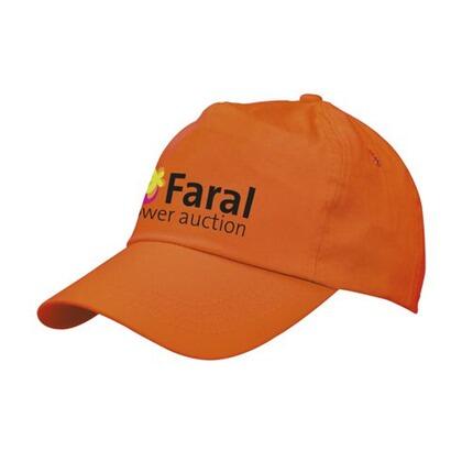 Orange bomuld dad cap/hat med tryk