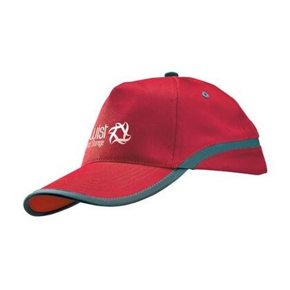 Rød baseball hat/cap med 2 farvet tryk