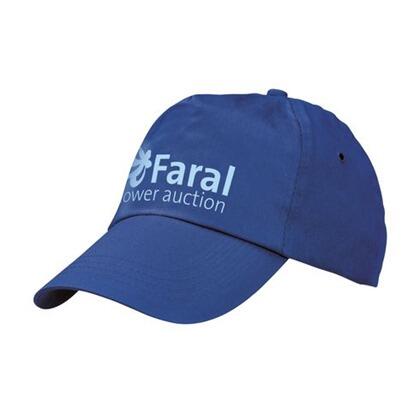 Koboltblå bomuld dad cap/hat med 2 farvet tryk