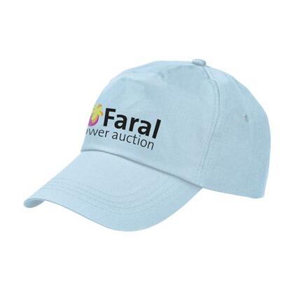 Lyseblå bomuld dad cap/hat med 2 farvet tryk