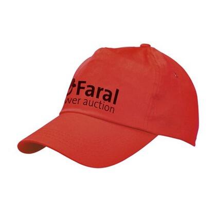 Rød bomuld dad cap/hat med 2 farvet tryk