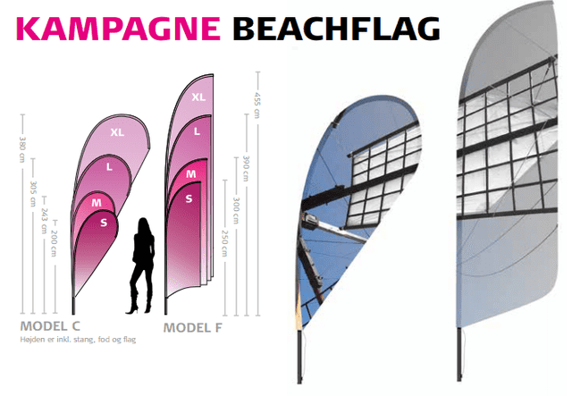 Beachflags i alle størrelser og modeller
