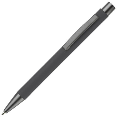 Mørkegrå kuglepen i aluminium med elegant soft touch,