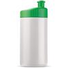 Klassisk hvid og grøn lækfri drikkeflaske i BPA-.fri plast, 500 ml med trykt logo