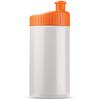 Klassisk hvid og orange lækfri drikkeflaske i BPA-.fri plast, 500 ml med trykt logo