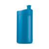 Klassisk hvid og lyseblå lækfri drikkeflaske i BPA-.fri plast, 500 ml med trykt logo