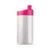Klassisk hvid og pink lækfri drikkeflaske i BPA-.fri plast, 500 ml med trykt logo