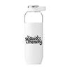 Luksus hvid vandflaske i klar Eastman Tritan™ af høj kvalitet, BPA-fri, miljøbevidst, bæredygtig og genanvendelig. Med iøjnefaldende PP sleve i matte farver. Skruelåg med rustfrit stål og praktisk bærering. Lækfri. Kapacitet på 630 ml og med trykt logo.