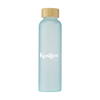 Lyseblå Frosty Glass bottle 550 ml drikkeflaske med trykt logo