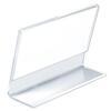 Menukortholder i transparent akryl, med åbning til indsætning af menu eller anden information i midten. Kan anvendes som prisskilt, bordskilt, menukortholder eller anden information. A8-format: 7,6 x 5,5 x 2,4 cm.