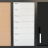 Opslagstavle som ugeplanlægningsredskab metal/kork, 70x50 cm