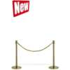 Afspærringsstolpe, Crowd Barrier, 2 standere, Guld
