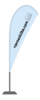 Beach Flag, dråbeform, small: 2 m, med flag og system med jordspyd