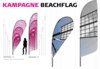 Beach Flag, dråbeform, small: 2 m, med flag og system med jordspyd