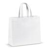 Taske af non-woven materiale 35x40 cm med bund - 16 cm bred, hvid, med tryk