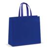 Taske af non-woven materiale 35x40 cm med bund - 16 cm bred, mørkeblå, med tryk