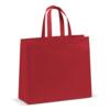 Taske af non-woven materiale 35x40 cm med bund - 16 cm bred, rød, med tryk