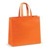 Taske af non-woven materiale 35x40 cm med bund - 16 cm bred, orange, med tryk