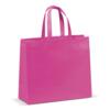 Taske af non-woven materiale 35x40 cm med bund - 16 cm bred, pink, med tryk