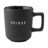 Torino krus i keramik, sort, 280 ml. inkl. lasergraveret logo