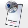 Frontplade PET med magnet, sort kant, B2 - 50 x 70 cm