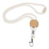 Keyhanger af bomuld med logo på bambusskyderen Ø30 mm