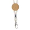 Keyhanger af bomuld med logo på bambusskyderen Ø30 mm