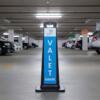 City Sign Plast, sort stander, dobbeltsidet