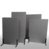 ZONE Acoustic Wall akustikvæg og rumdeler, mørkegrå, stofbeklædt, 136x80 cm med standardfødder
