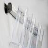 Brochureholder til væg, aluliste med 3 stk. M65 akrylholdere, Sølv