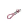Kort keyhanger-strop i kunstlæder (PU-læder). Med 2 flade O-ringe: Ø 25 og 35 mm. Mål: Ø 9 mm. Længde: 10,5 cm. Farver: pink.
