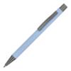 Pastel Blå kuglepen i aluminium med elegant soft touch, solid metal clips og med lasergravet logo.