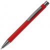Rød kuglepen i aluminium med elegant soft touch, solid metal clips og med fuldfarvet logo.