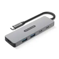Sitecom CN-5502 - 5 i en USB-C power delivery multiport adapter - inkl. lasergraveret logo