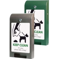 Hundepose dispenser med A4 infodisplay - grå /  grøn