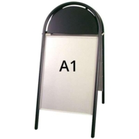 A-skilt, sort eller sølv, A1 format - m/u logo