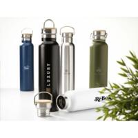 Nordvik RCS genbrugsmetal - 750 ml. vandflaske - dobbeltvægget - inkl. lasergraveret logo på låget