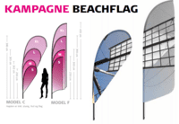 Beachflags - flagform - model F, XL: 5,2 m