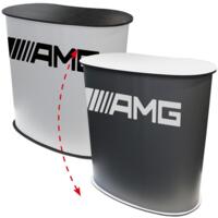 Messedisk buet oval 181x90x93 cm - uden print