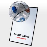 Frontplade PET med magnet, sort kant, B1 - 70 x 100 cm