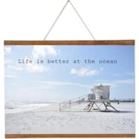 Plakatliste, Wood Poster Hanger, mørk bøg, magnetisk, 50 cm