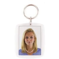 Nøglering i plast for pasfotos 35x45 mm