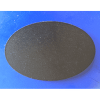 Oval sort plastnavneskilt 66x44 mm, "skriv-selv", valgfri fastgørelse