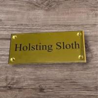 Dørskilt i messing 120 x 55 x 2 mm - printet med navne